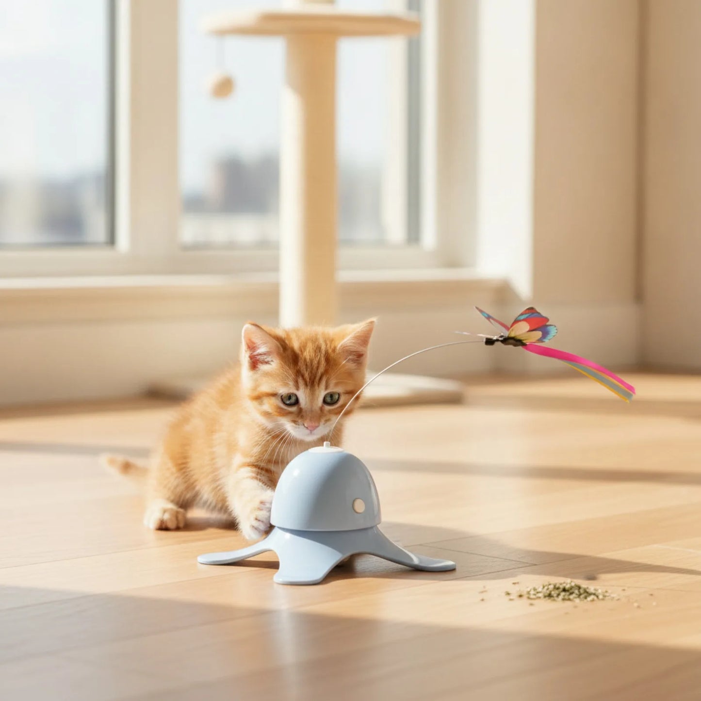Jouet Papillon Électrique Rotatif pour Chat