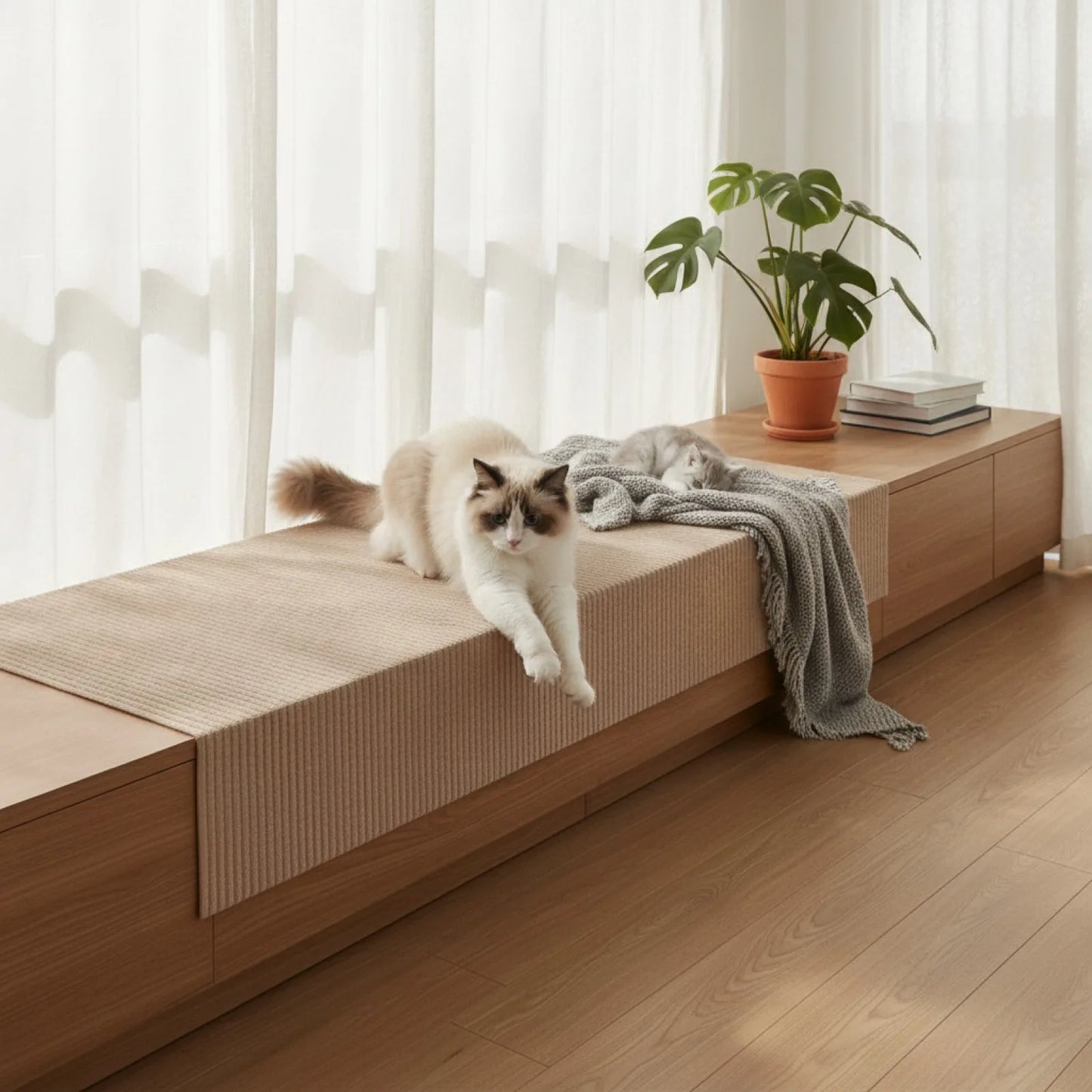 Tapis Griffoir Mural Auto-adhésif pour Chat
