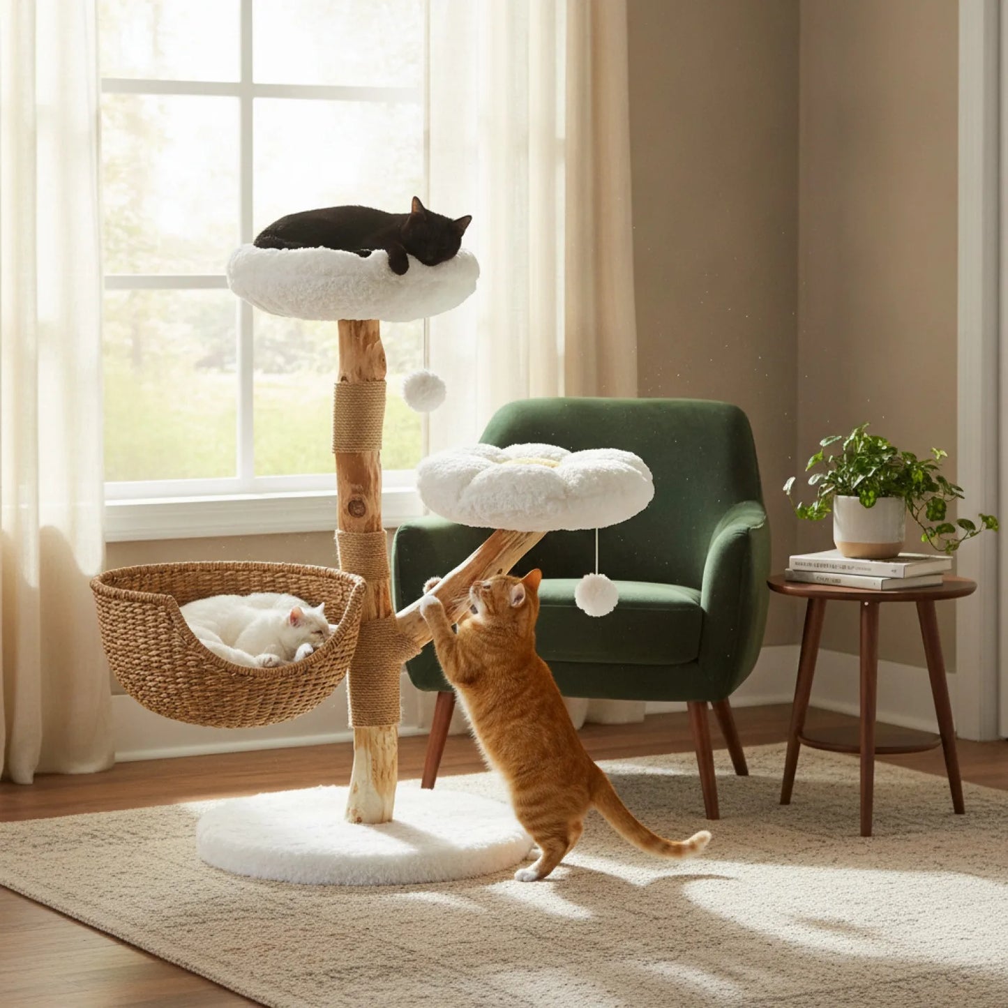 Arbre à Chat PAWZ Road Design Moderne Rotin Bois