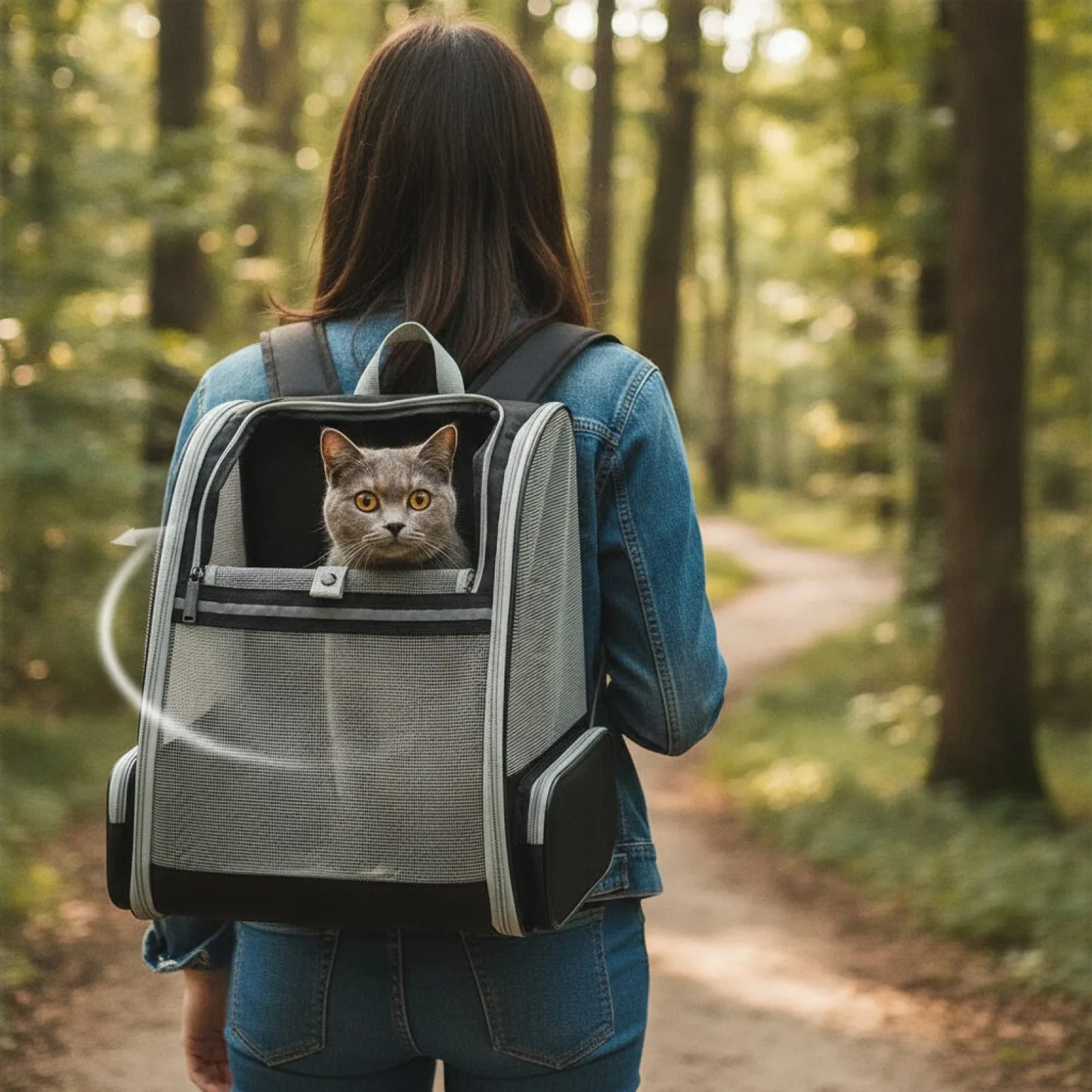 Sac à dos transport chat & petit chien respirant
