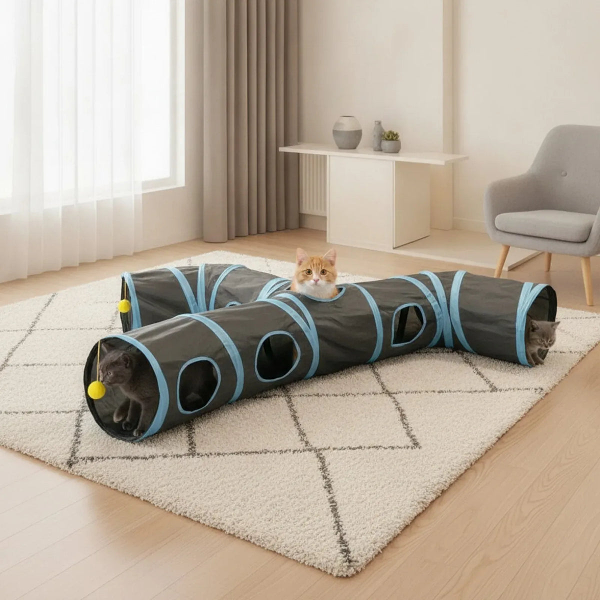 Jouet Chat Tunnel Bleu Dragon