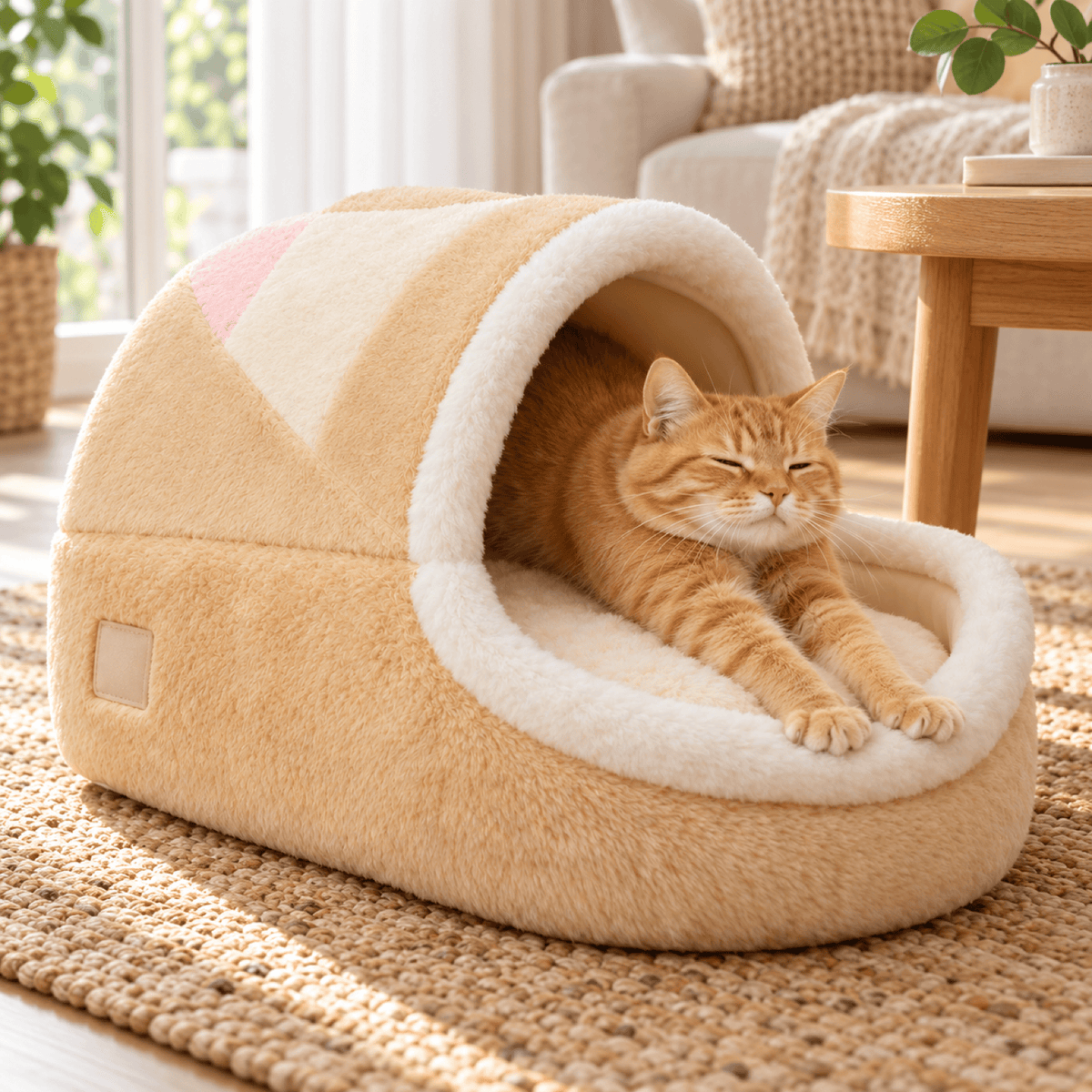 Panier Niche pour Chat – Cocon Crème