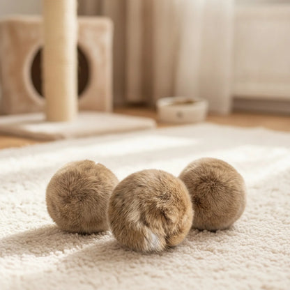 Balle Jouet Chat Fausse Fourrure Herbe à Chat