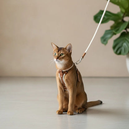 Harnais et Laisse Chat Cuir - Confort & Sécurité