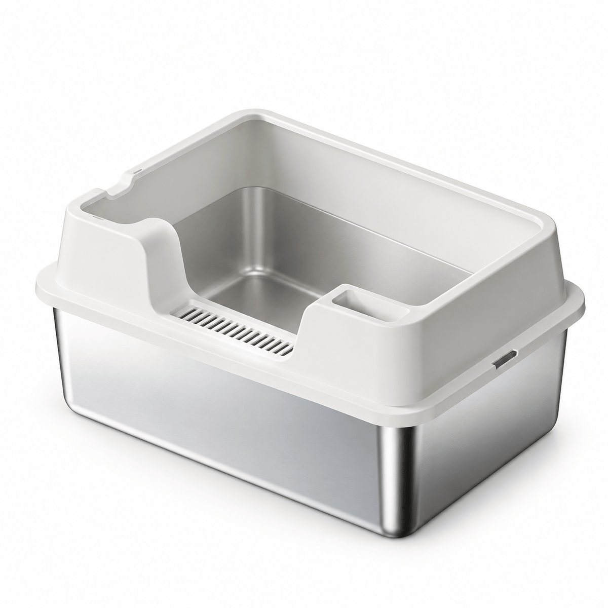 Litière Chat Fermée Inox Anti-Odeur & Anti-Projection