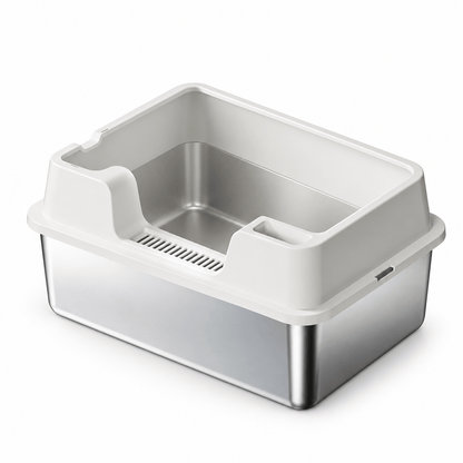 Litière Chat Fermée Inox Anti-Odeur & Anti-Projection