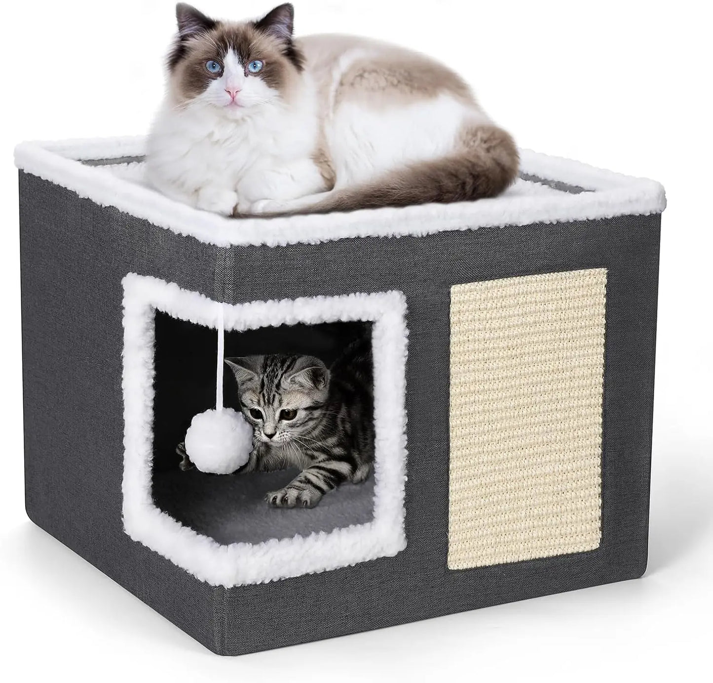 Caverne Confortable Chat : Refuge Douillet avec Griffoir