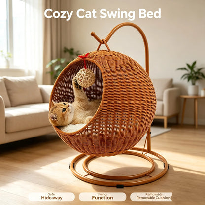 Chaise Suspendue Chat Design Rotin & Confort