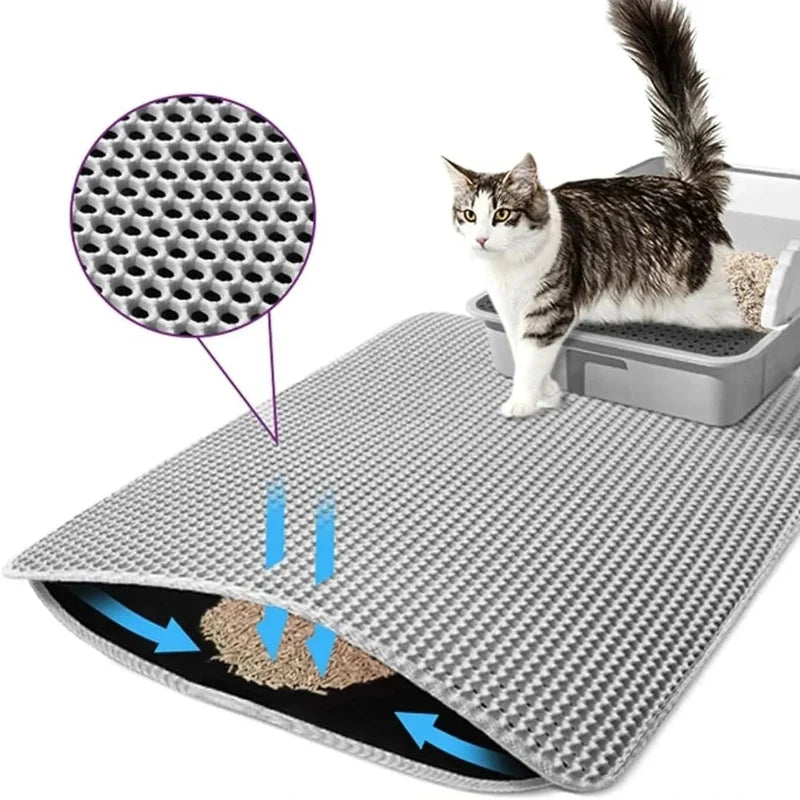 Tapis Litière Chat Double Couche Anti-Salissure