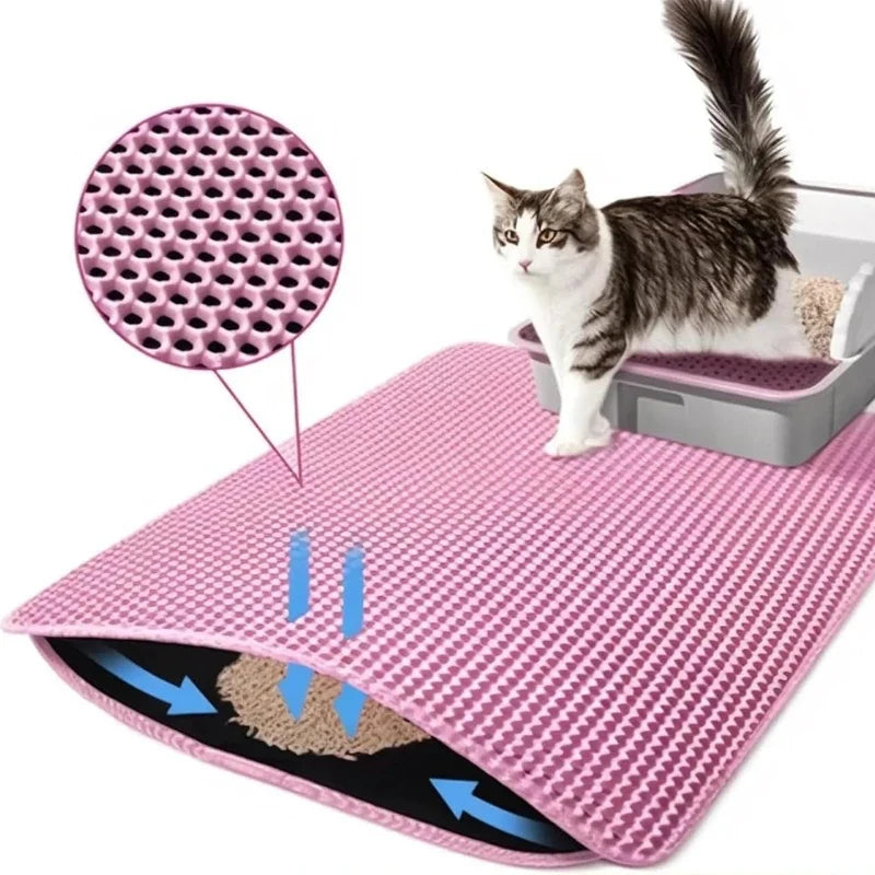 Tapis Litière Chat Double Couche Anti-Salissure