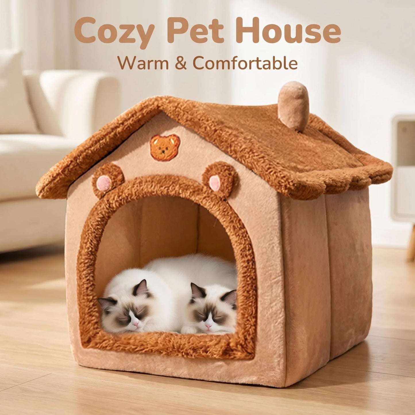 Lit Ours Douillet pour Chat et Petit Chien