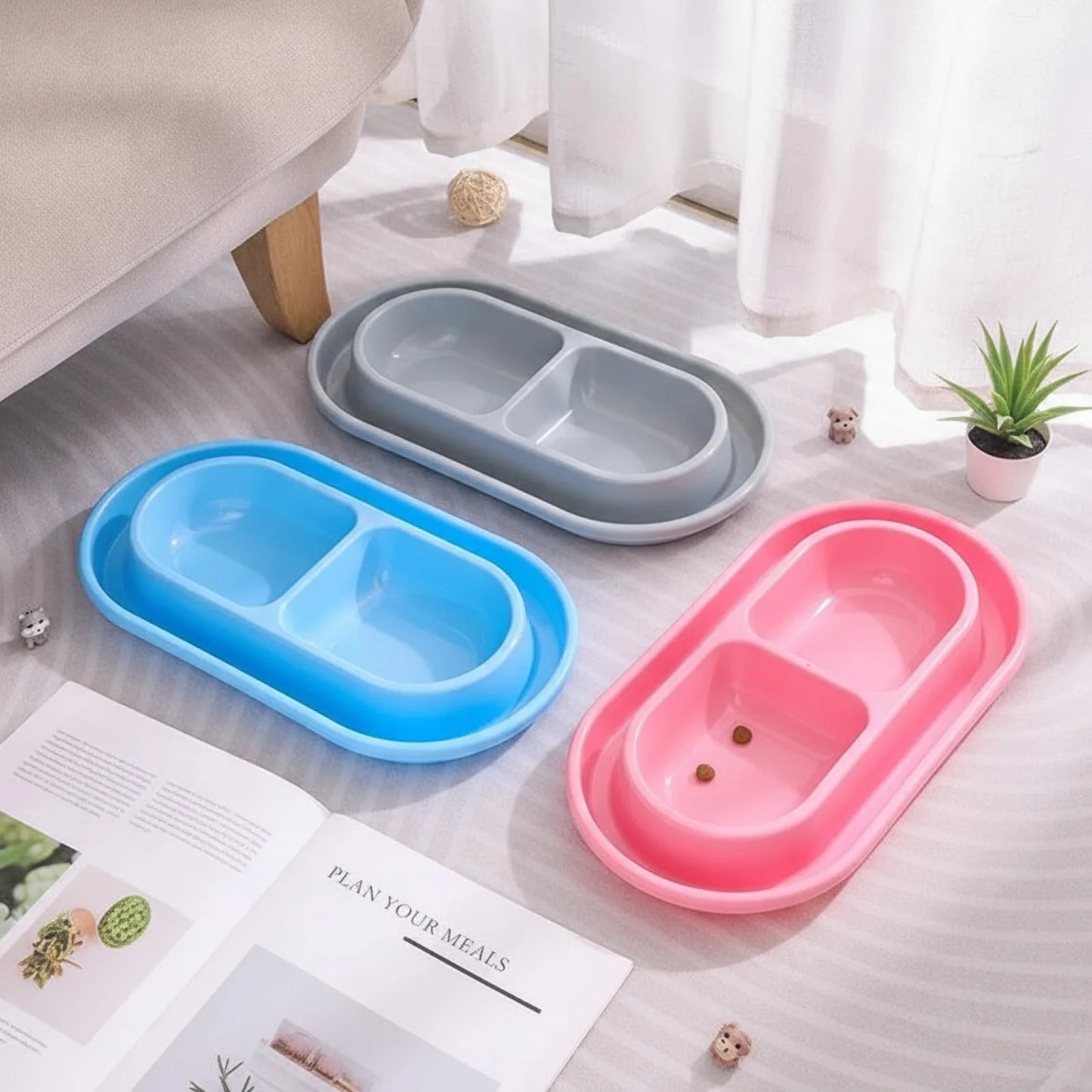 Gamelle Double Anti-Fourmis pour Chien et Chat