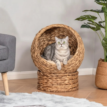Panier Rond Jacinthe d'Eau Chat Surélevé