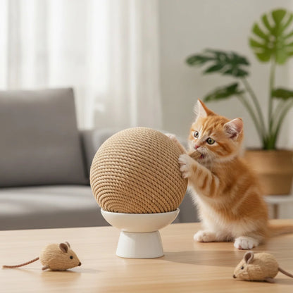 Balle Griffoir Sisal Chat : Jeu & Soin Dentaire