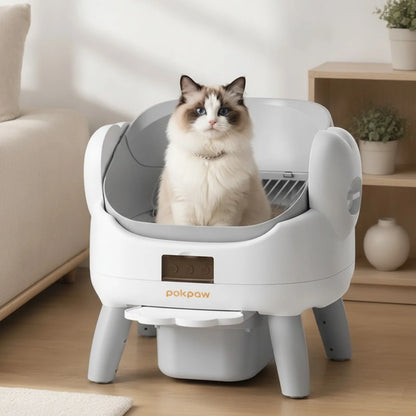 Litière Automatique Chat Pokpaw CL23 - Autonettoyante & Connectée