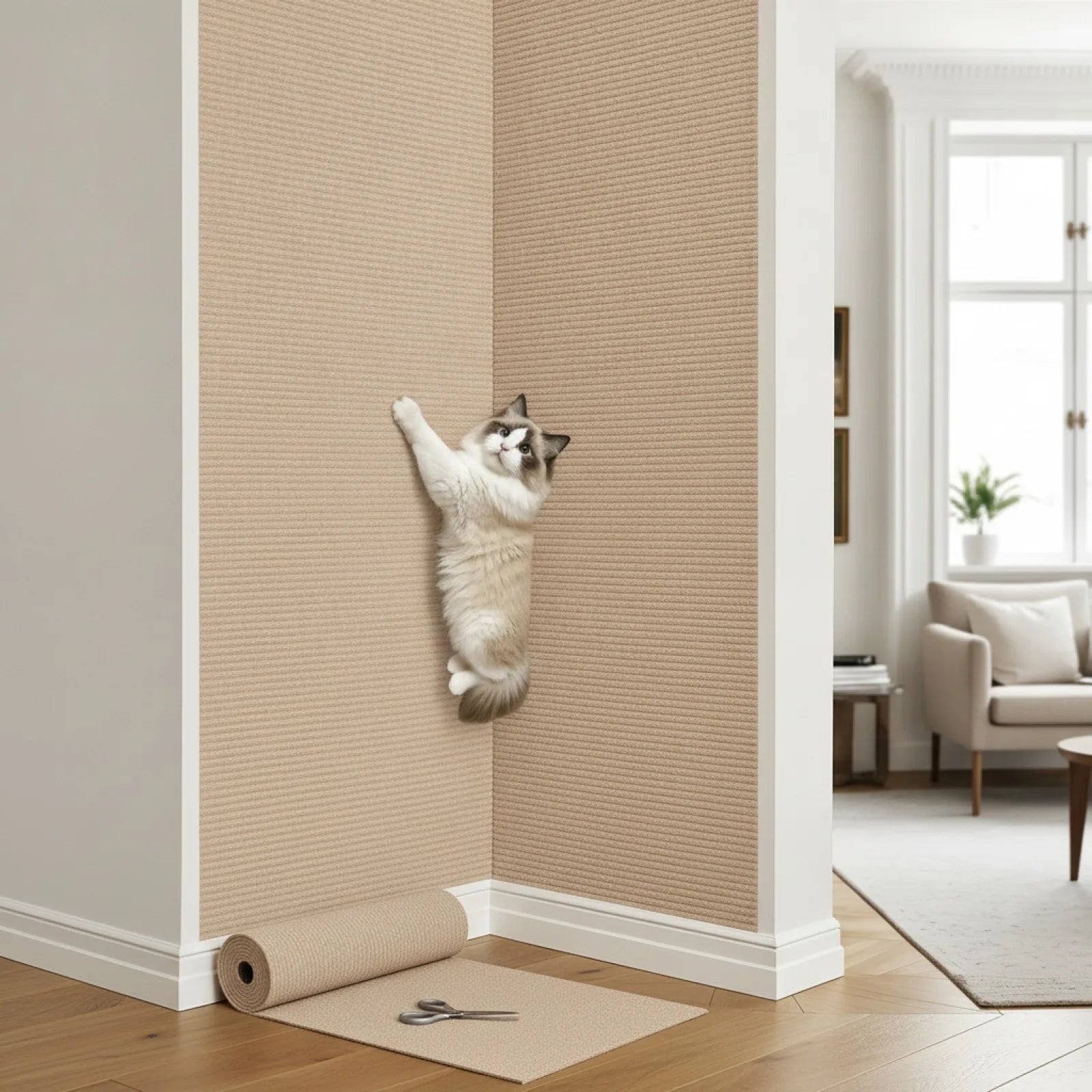 Tapis Griffoir Mural Auto-adhésif pour Chat