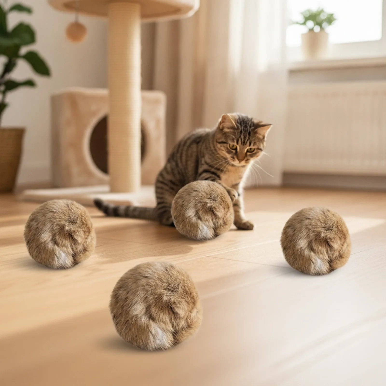 Balle Jouet Chat Fausse Fourrure Herbe à Chat