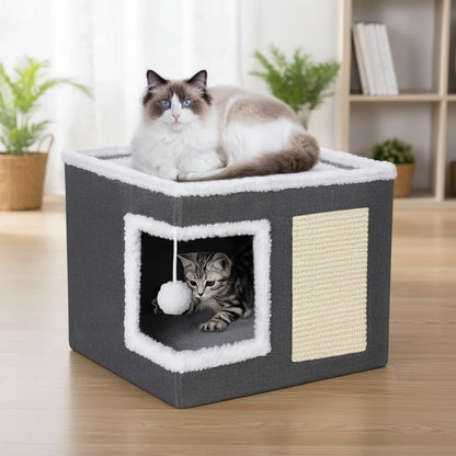 Caverne Confortable Chat : Refuge Douillet avec Griffoir