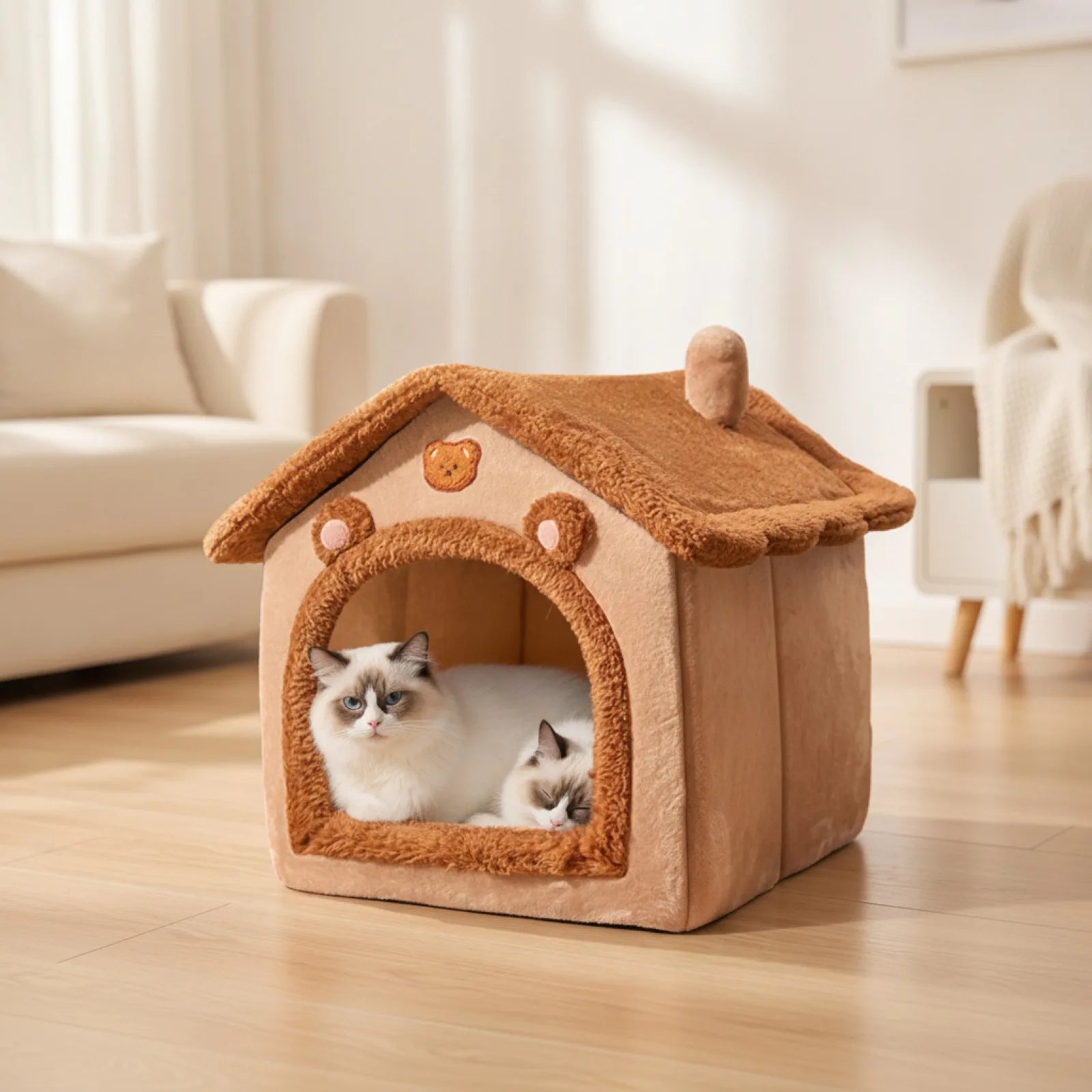 Lit Ours Douillet pour Chat et Petit Chien