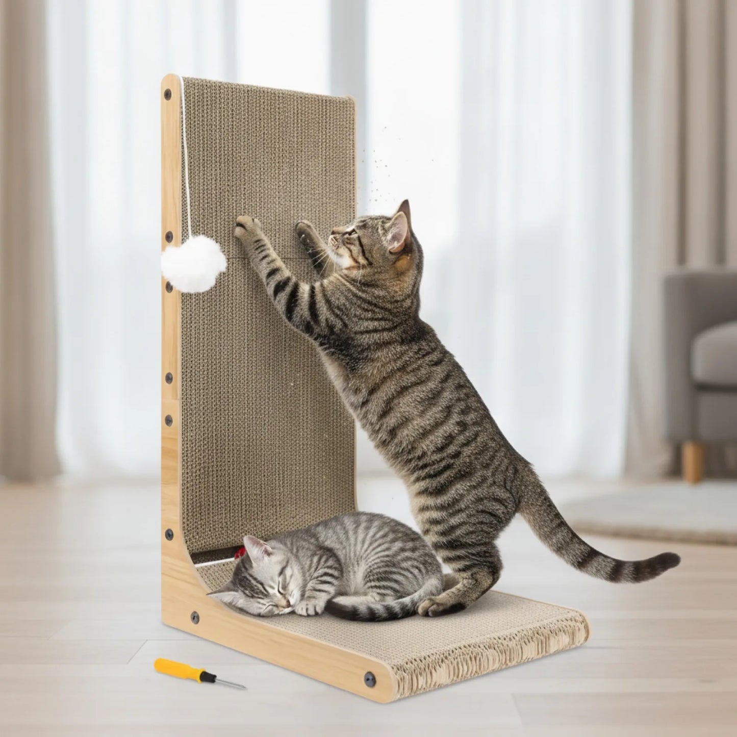 Griffoir L Noyer Foncé : Protection & Jeu pour Chat