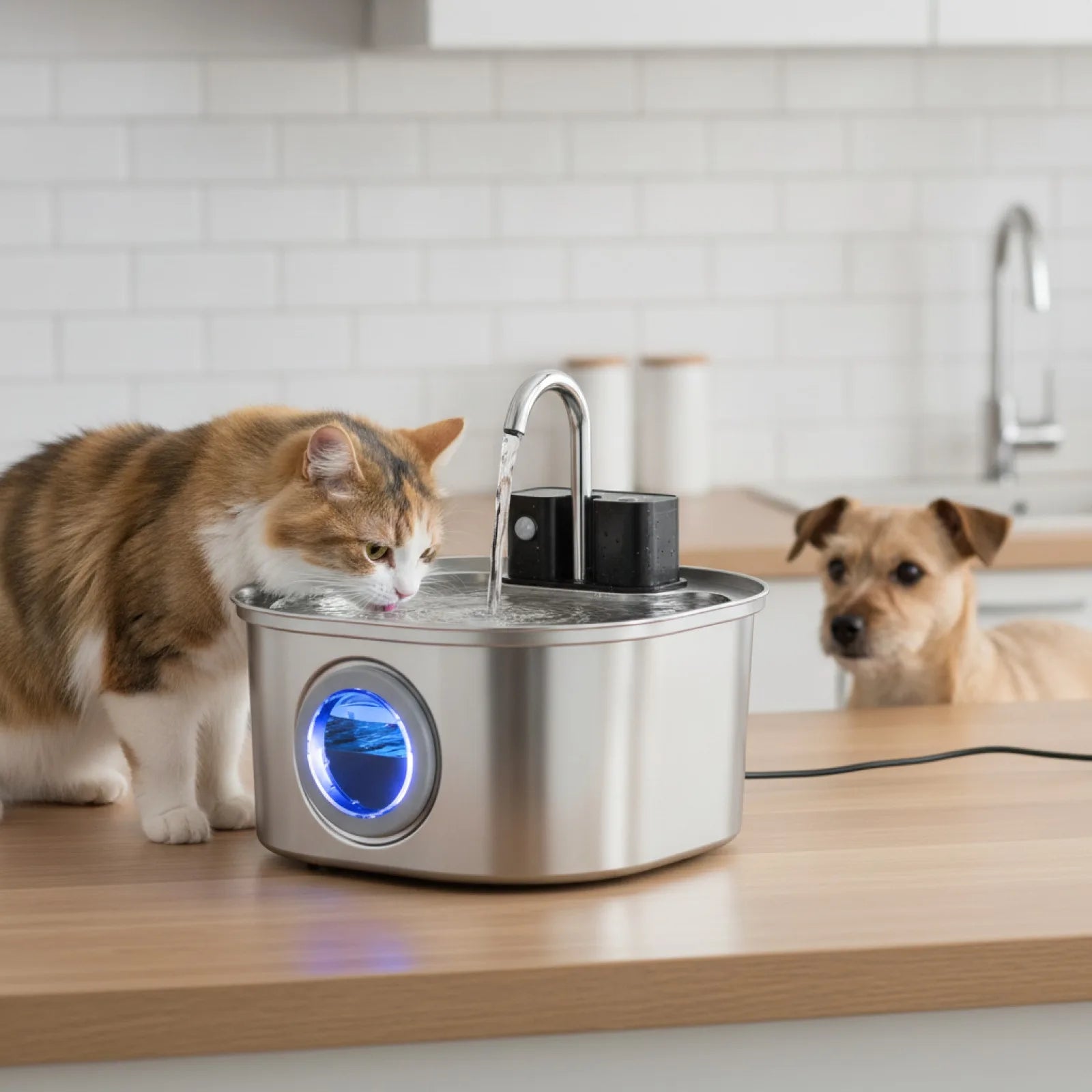 Fontaine à Eau Inox Weomg pour Chat & Chien