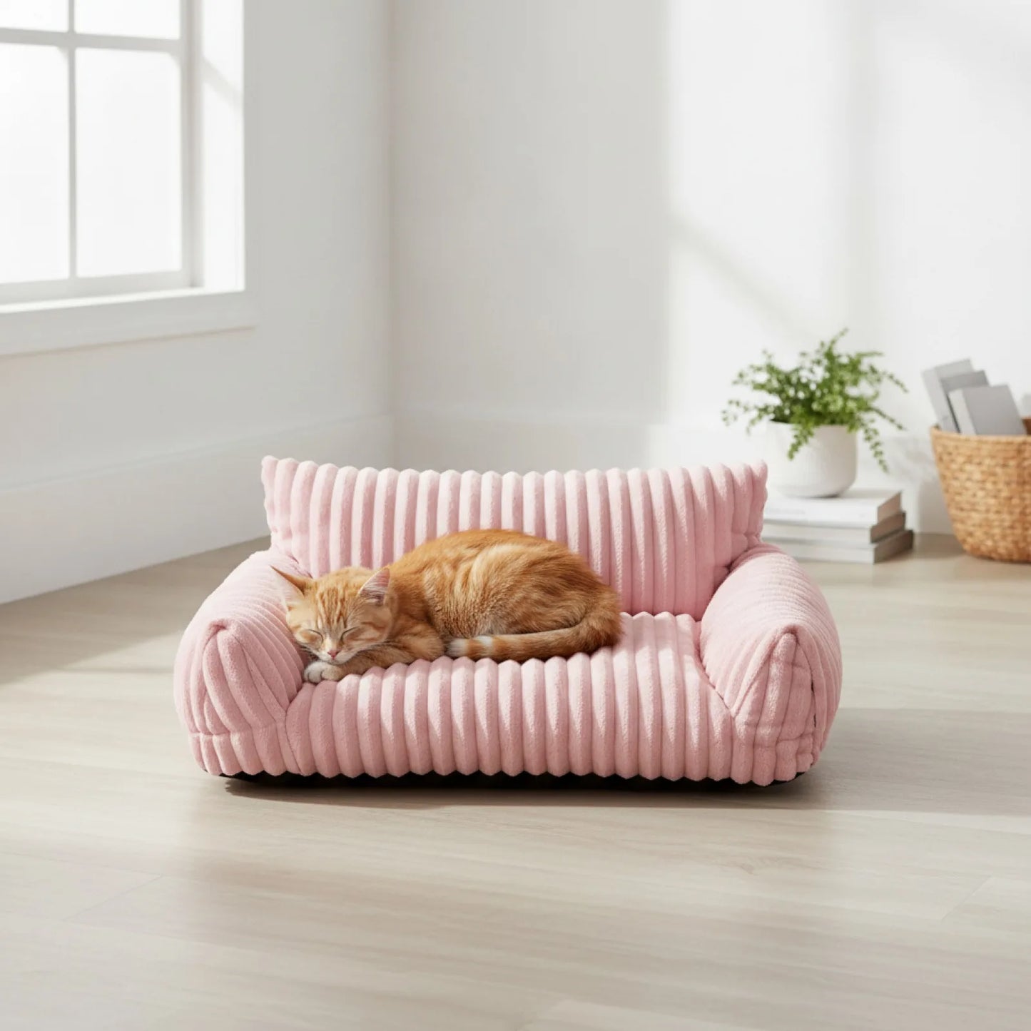 Canapé Rose Confortable pour Chat et Petit Chien