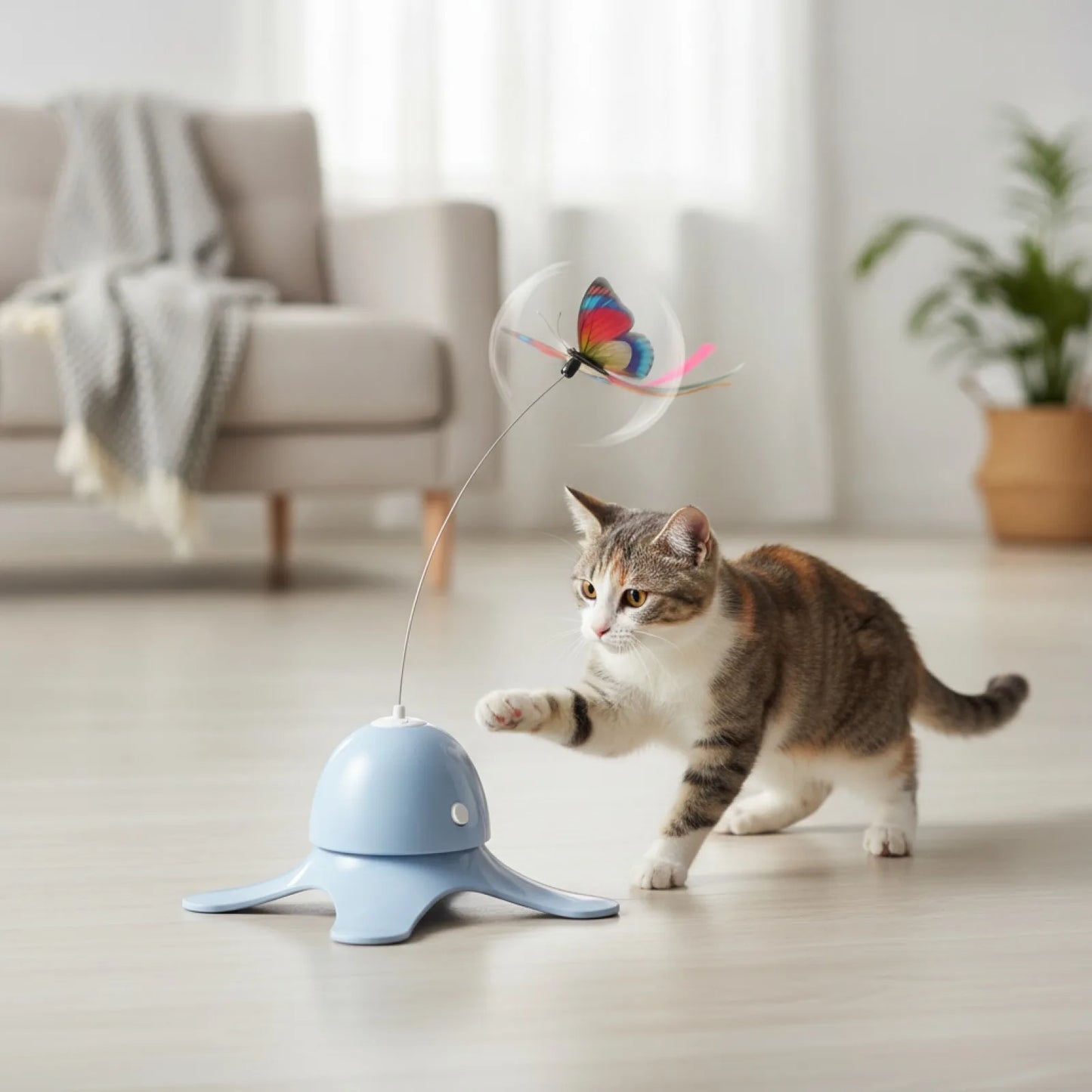 Jouet Papillon Électrique Rotatif pour Chat