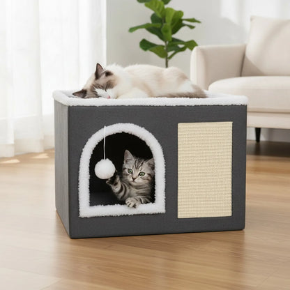 Caverne Confortable Chat : Refuge Douillet avec Griffoir