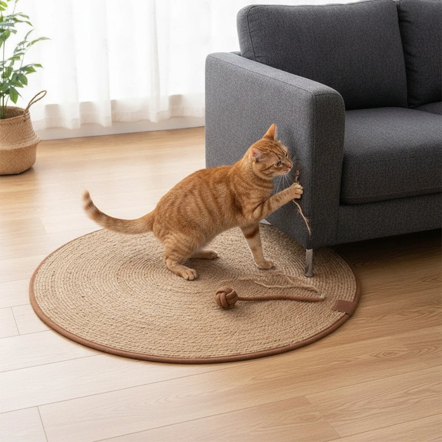 Tapis Griffoir Rotin Naturel Chat