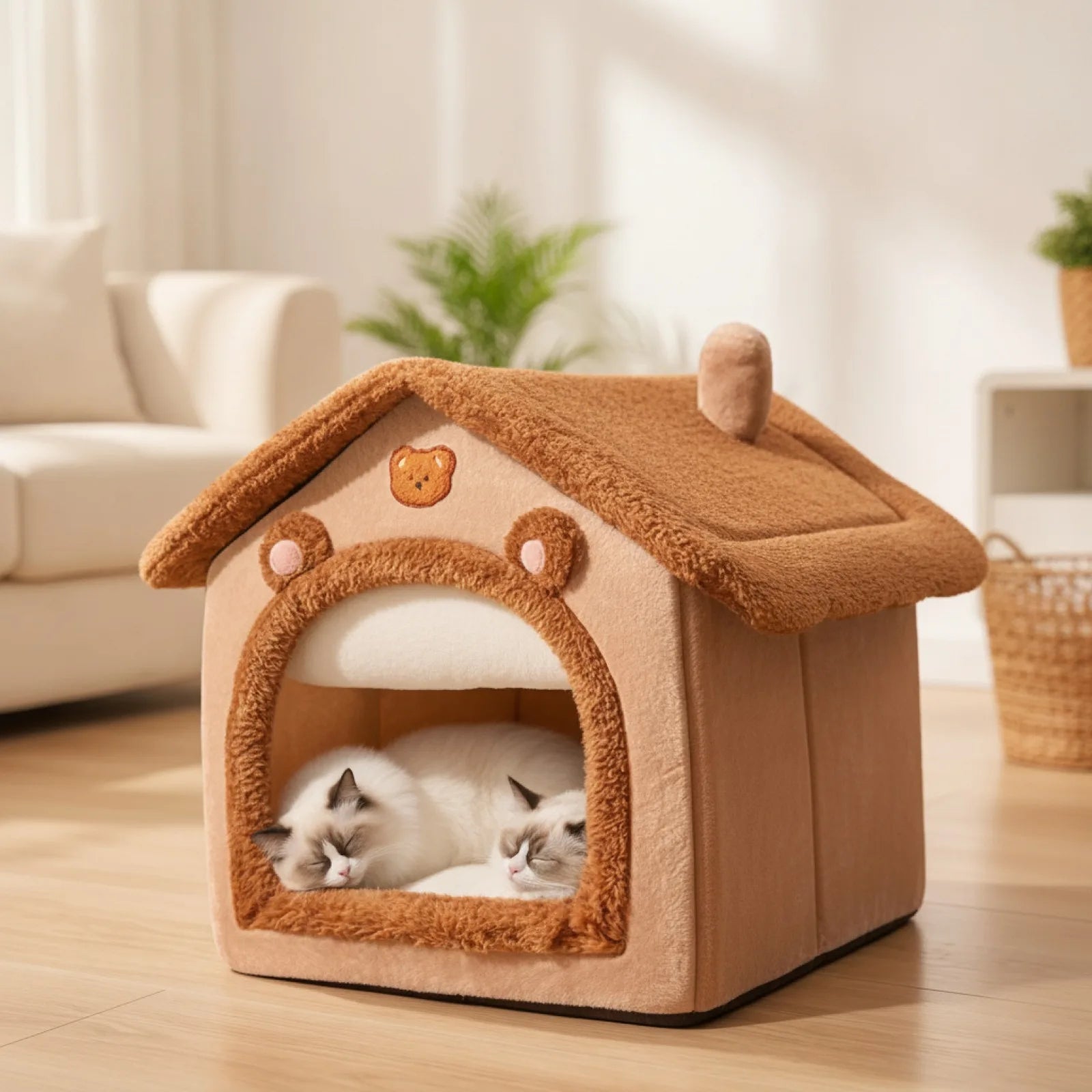 Lit Ours Douillet pour Chat et Petit Chien