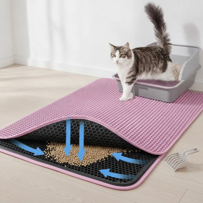 Tapis Litière Chat Double Couche Anti-Salissure