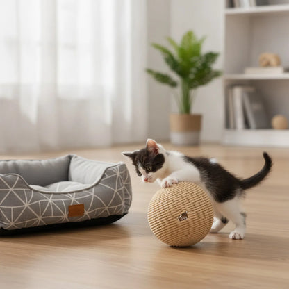 Balle Griffoir Sisal Chat : Jeu & Soin Dentaire
