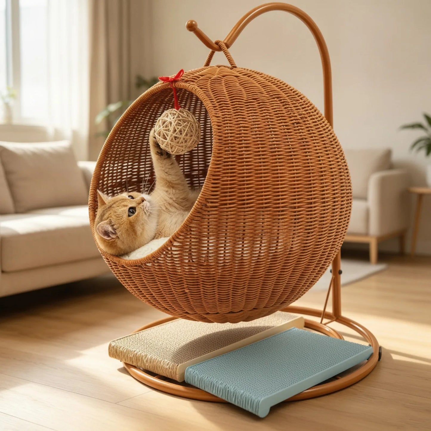 Chaise Suspendue Chat Design Rotin & Confort