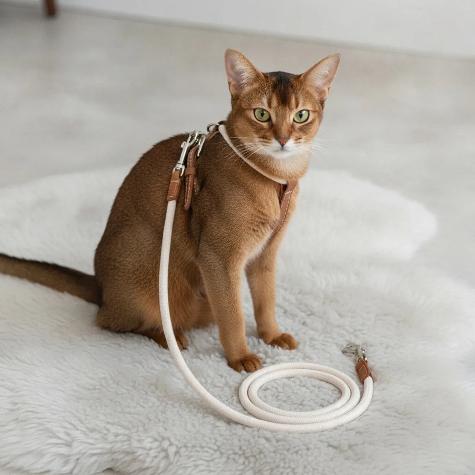 Harnais et Laisse Chat Cuir - Confort & Sécurité