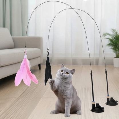 Canne à Plume Interactive pour Chat avec Ventouse