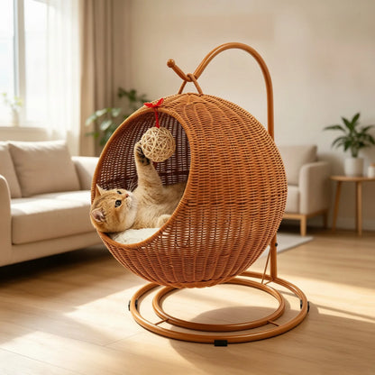 Chaise Suspendue Chat Design Rotin & Confort