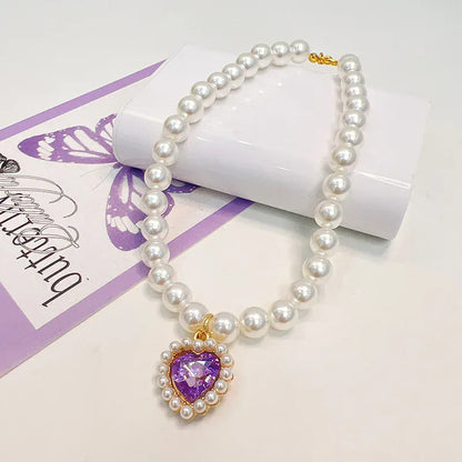 Collier Chat Perlé & Strass