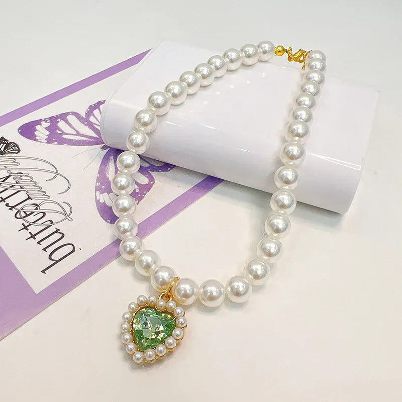 Collier Chat Perlé & Strass