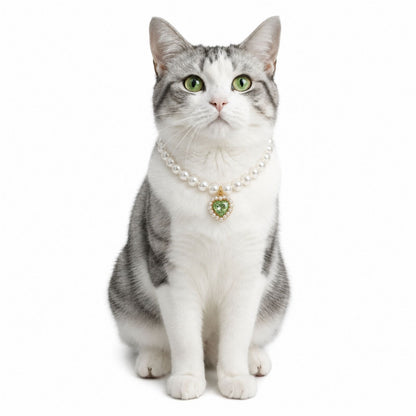 Collier Chat Perlé & Strass