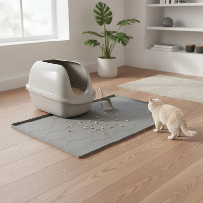 Tapis Litière Chat Silicone Anti-Salissures