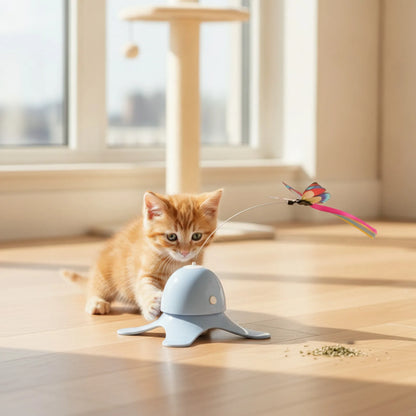Jouet Papillon Électrique Rotatif pour Chat