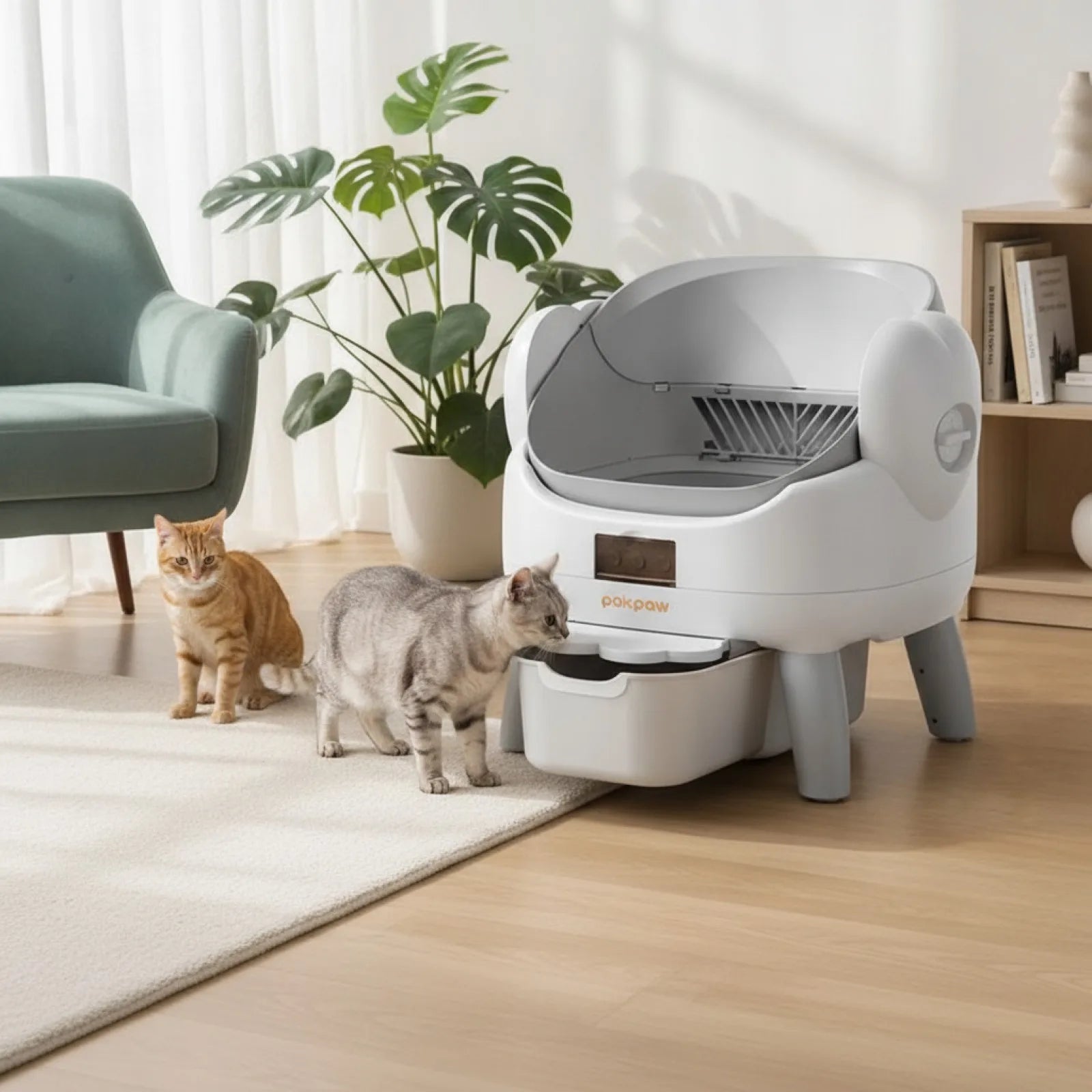 Litière Automatique Chat Pokpaw CL23 - Autonettoyante & Connectée