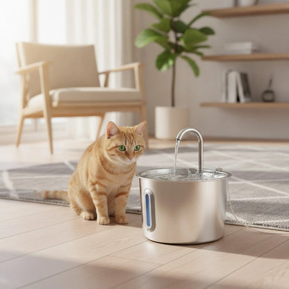 Fontaine à Eau Chat & Chien Inox 2.2L