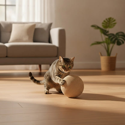 Balle Griffoir Sisal Chat : Jeu & Soin Dentaire