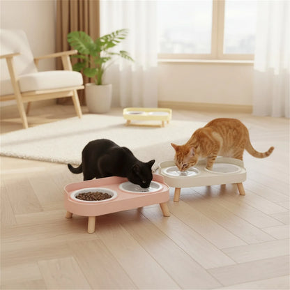 Gamelle Double Réglable Céramique pour Chat & Chien
