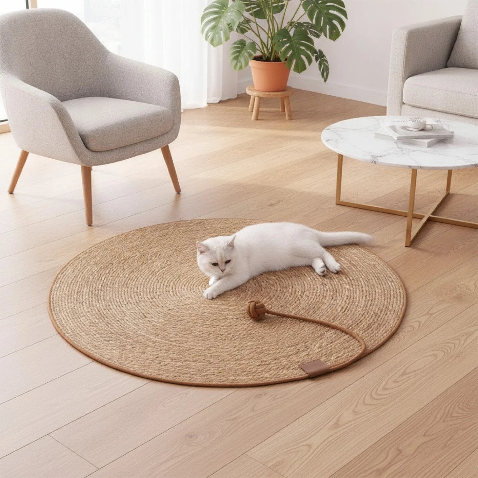Tapis Griffoir Rotin Naturel Chat