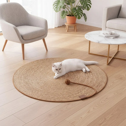 Tapis Griffoir Rotin Naturel Chat
