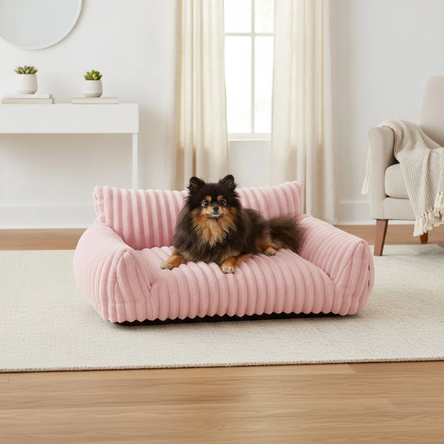 Canapé Rose Confortable pour Chat et Petit Chien
