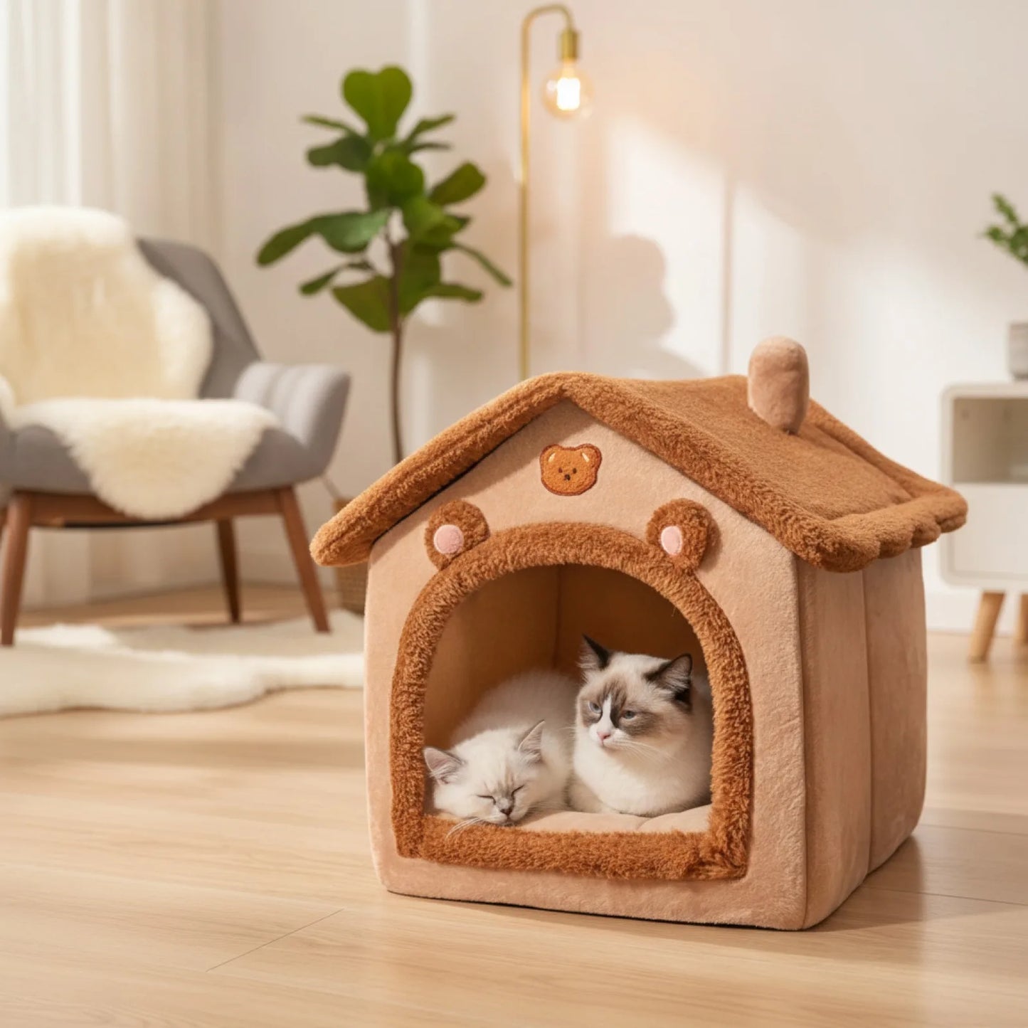 Lit Ours Douillet pour Chat et Petit Chien
