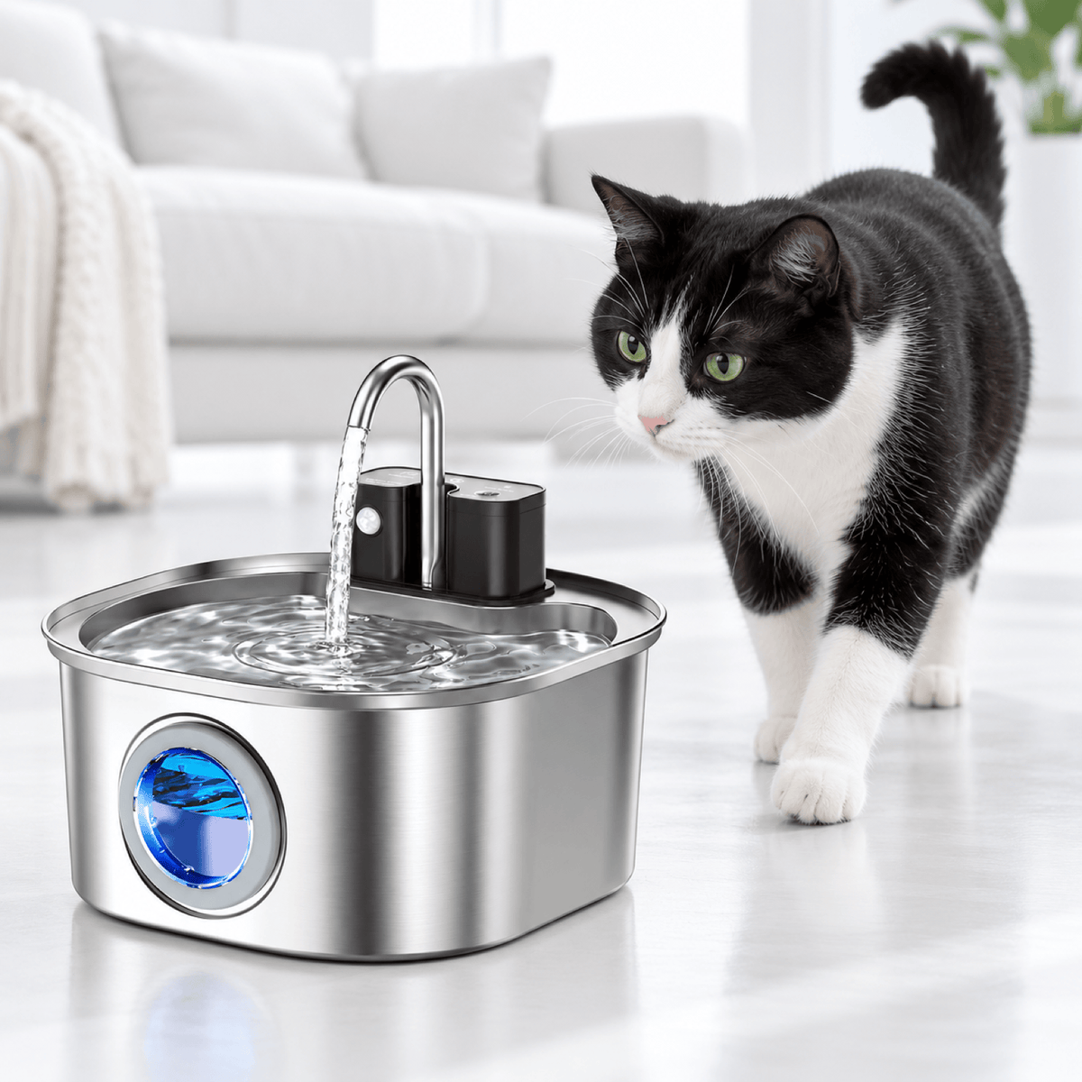 Fontaine à Eau Chat en Inox